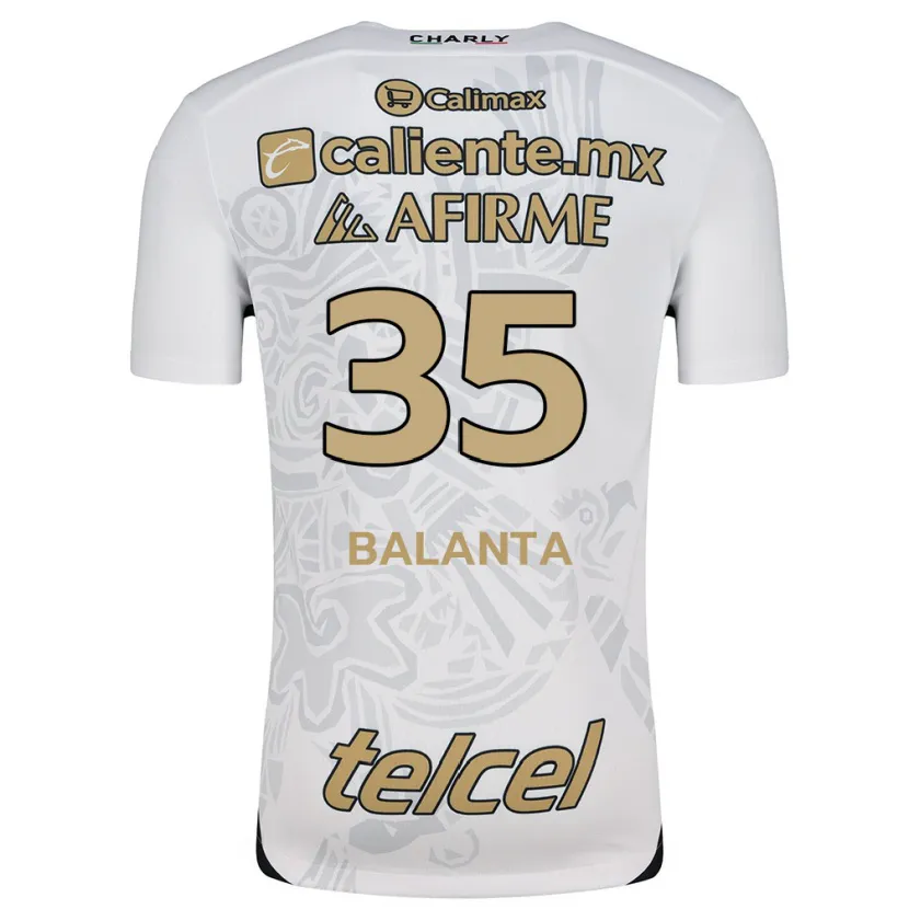 Danxen Niño Camiseta Kevin Balanta #35 Blanco Negro 2ª Equipación 2024/25 La Camisa