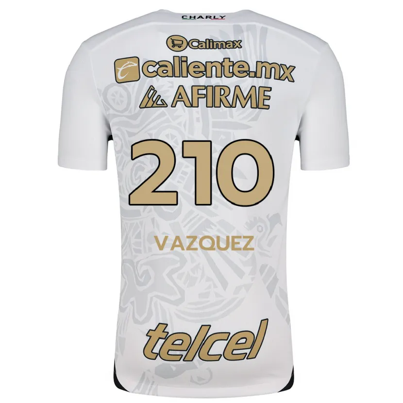 Danxen Niño Camiseta Daniel Vázquez #210 Blanco Negro 2ª Equipación 2024/25 La Camisa