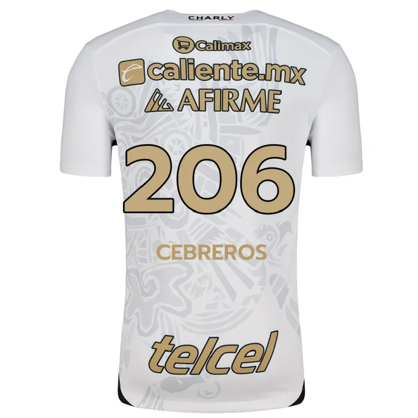 Danxen Niño Camiseta Luis Cebreros #206 Blanco Negro 2ª Equipación 2024/25 La Camisa