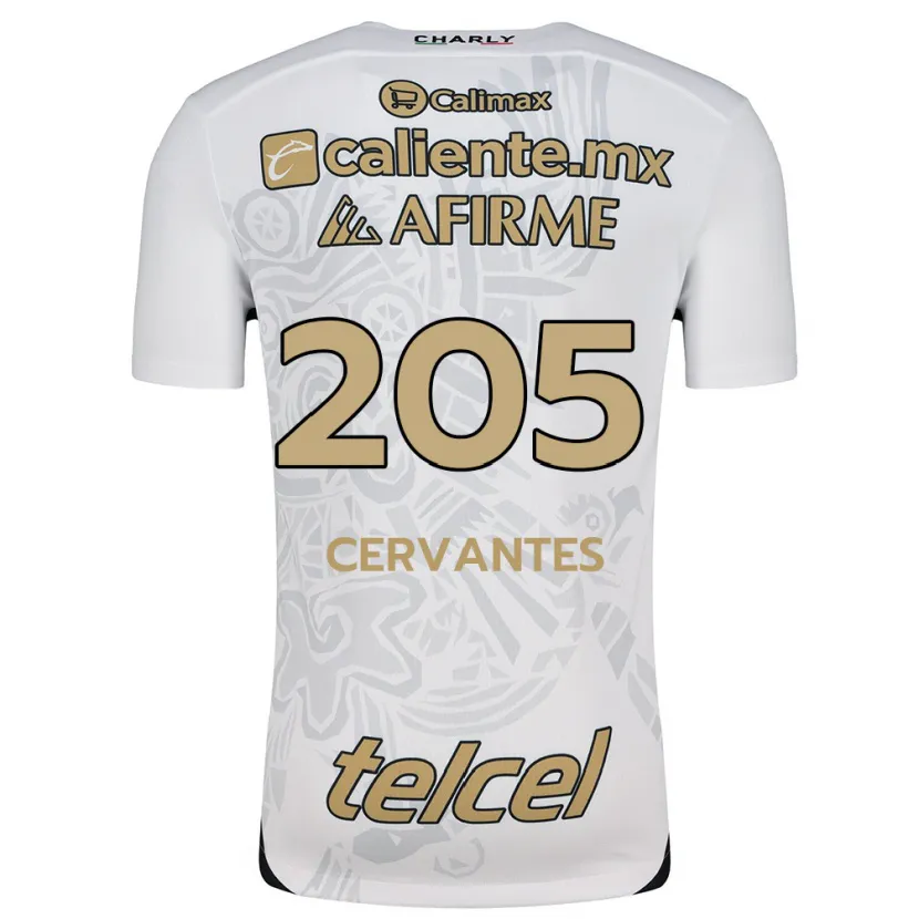 Danxen Niño Camiseta Sebastián Cervantes #205 Blanco Negro 2ª Equipación 2024/25 La Camisa