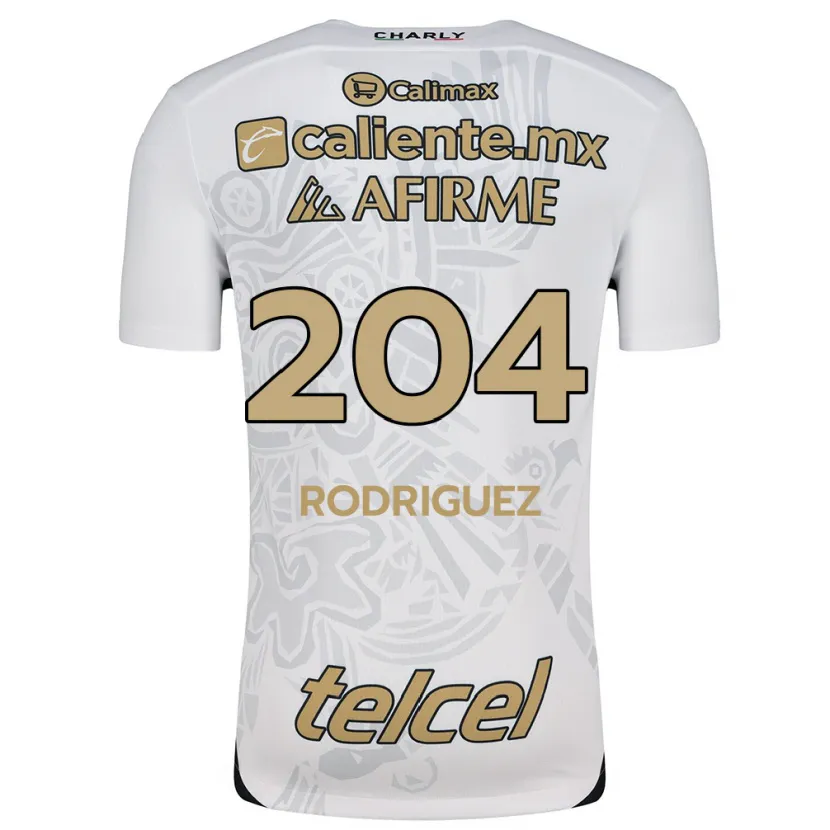 Danxen Niño Camiseta Jesús Rodríguez #204 Blanco Negro 2ª Equipación 2024/25 La Camisa