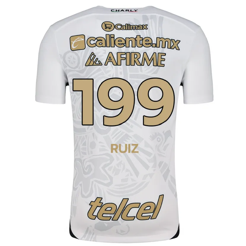 Danxen Niño Camiseta Emilio Ruiz #199 Blanco Negro 2ª Equipación 2024/25 La Camisa