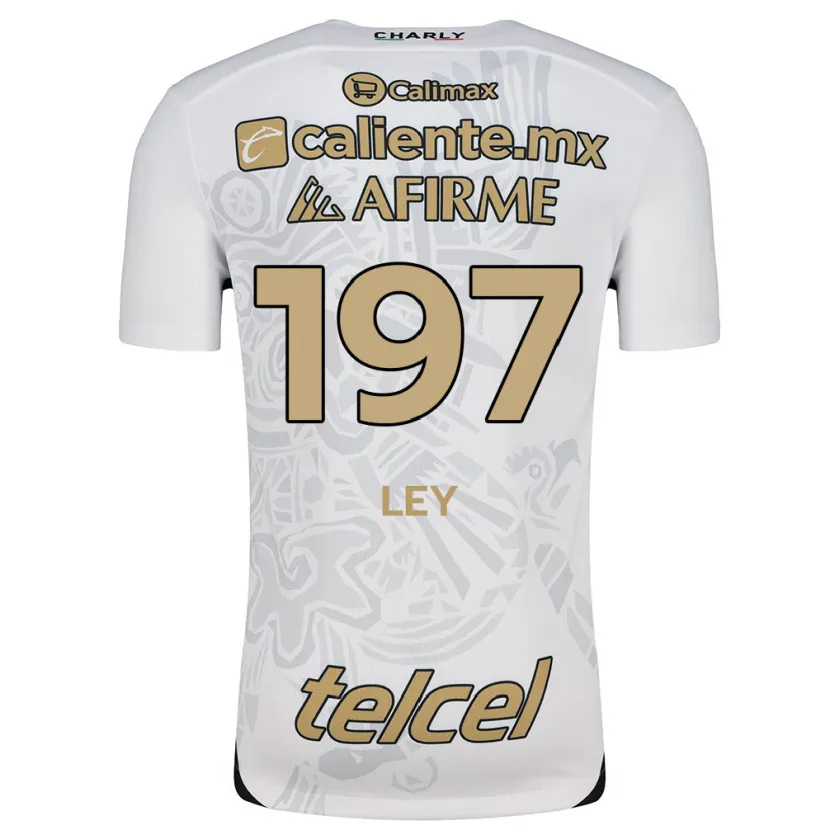 Danxen Niño Camiseta Emanuel Ley #197 Blanco Negro 2ª Equipación 2024/25 La Camisa