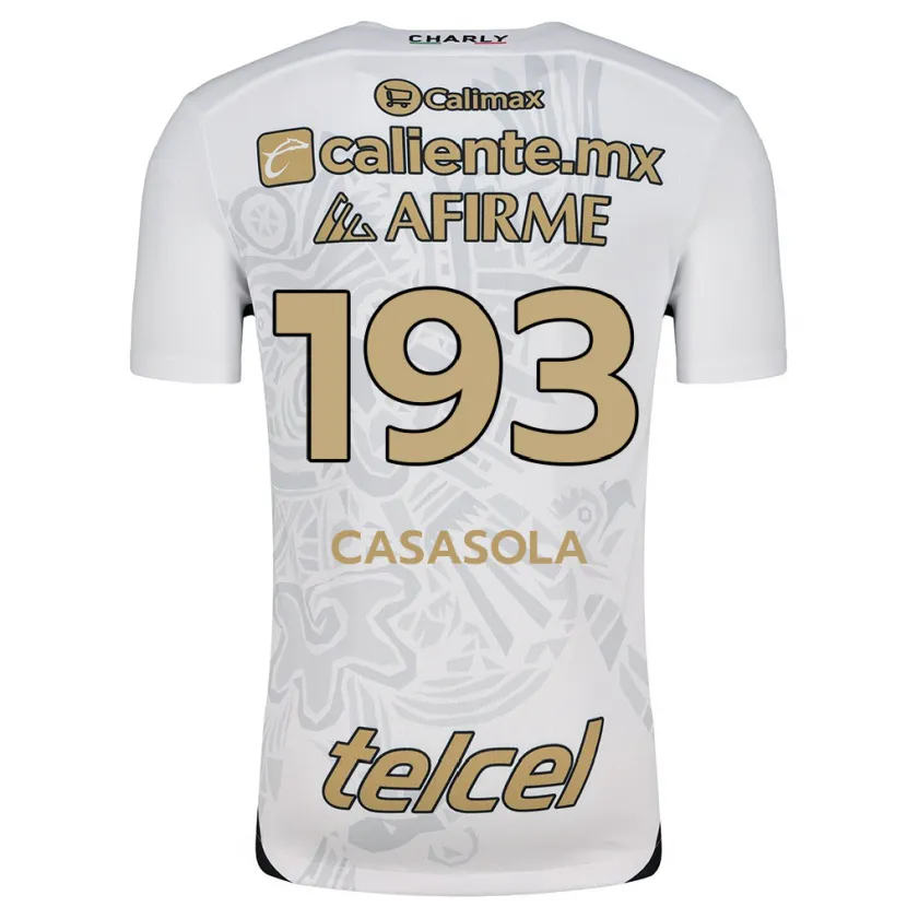 Danxen Niño Camiseta Axel Casasola #193 Blanco Negro 2ª Equipación 2024/25 La Camisa