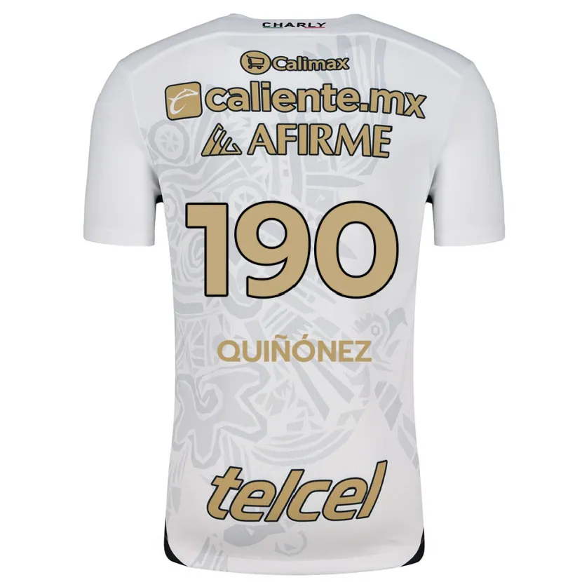 Danxen Niño Camiseta Martín Quiñónez #190 Blanco Negro 2ª Equipación 2024/25 La Camisa