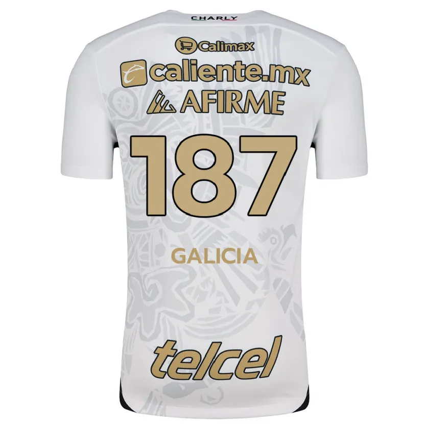 Danxen Niño Camiseta Carlos Galicia #187 Blanco Negro 2ª Equipación 2024/25 La Camisa