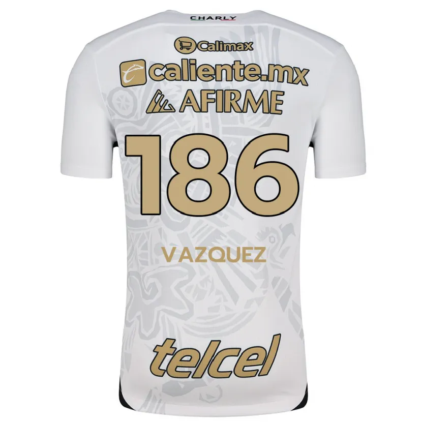 Danxen Niño Camiseta Octavio Vázquez #186 Blanco Negro 2ª Equipación 2024/25 La Camisa