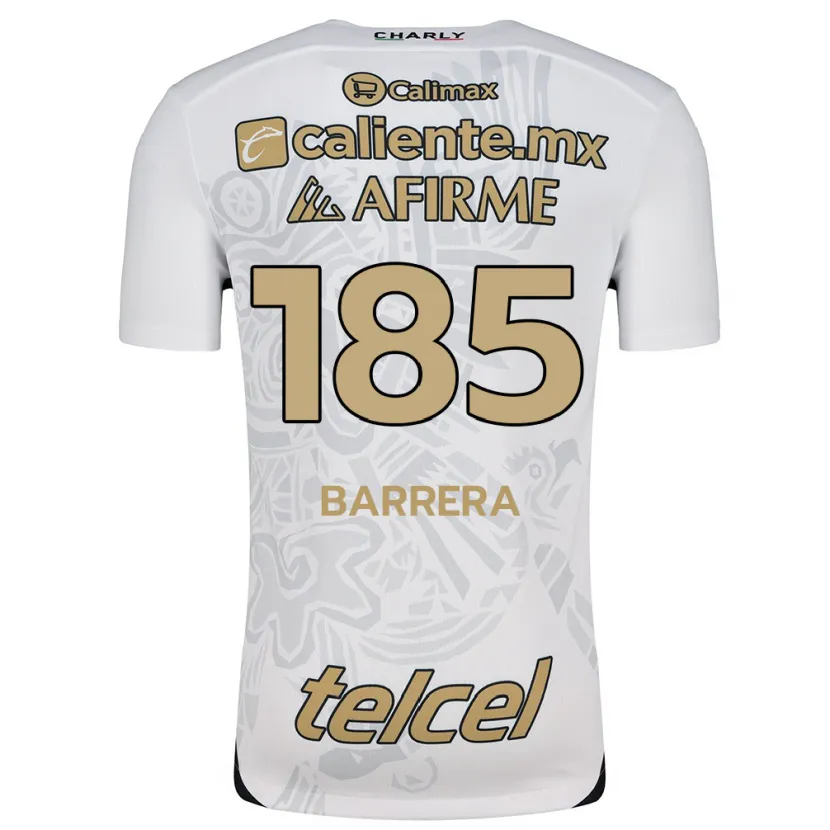 Danxen Niño Camiseta Geonathan Barrera #185 Blanco Negro 2ª Equipación 2024/25 La Camisa