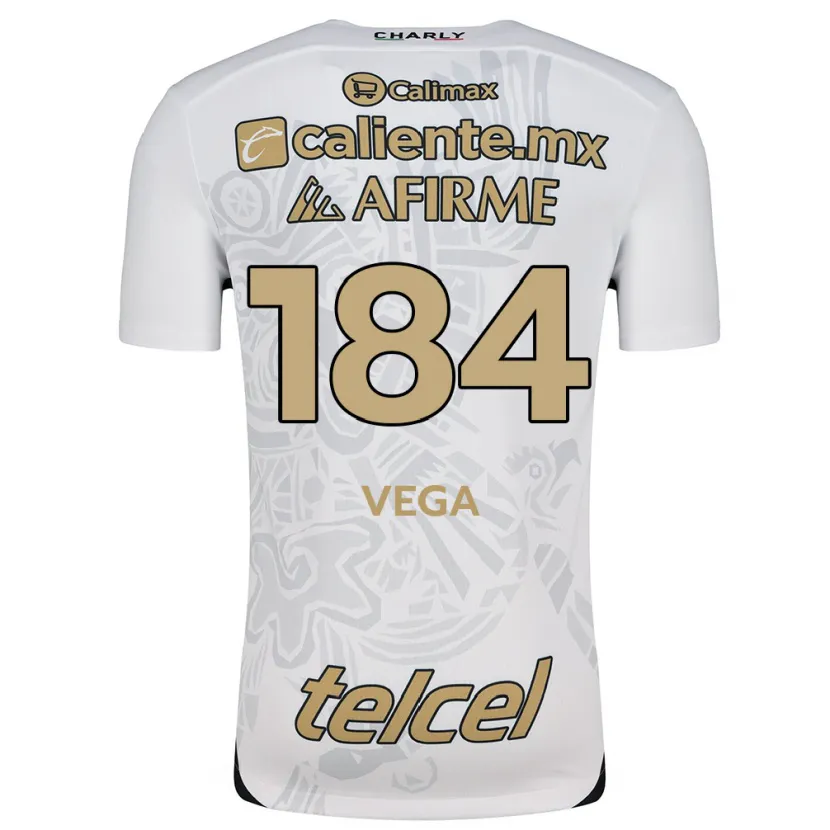 Danxen Niño Camiseta Daniel Vega #184 Blanco Negro 2ª Equipación 2024/25 La Camisa