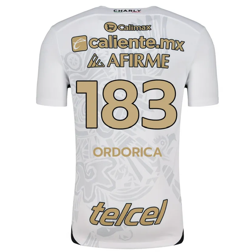 Danxen Niño Camiseta Brandon Ordorica #183 Blanco Negro 2ª Equipación 2024/25 La Camisa