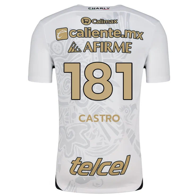 Danxen Niño Camiseta José Castro #181 Blanco Negro 2ª Equipación 2024/25 La Camisa