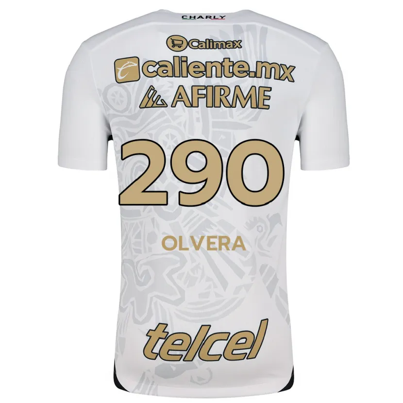 Danxen Niño Camiseta Ian Olvera #290 Blanco Negro 2ª Equipación 2024/25 La Camisa