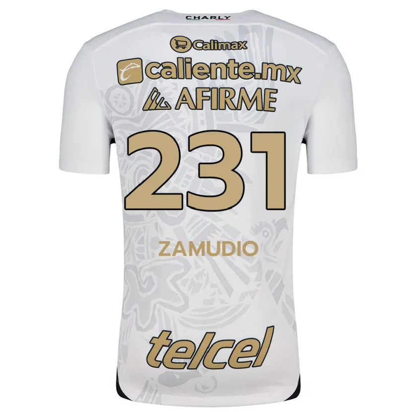 Danxen Niño Camiseta Irwin Zamudio #231 Blanco Negro 2ª Equipación 2024/25 La Camisa