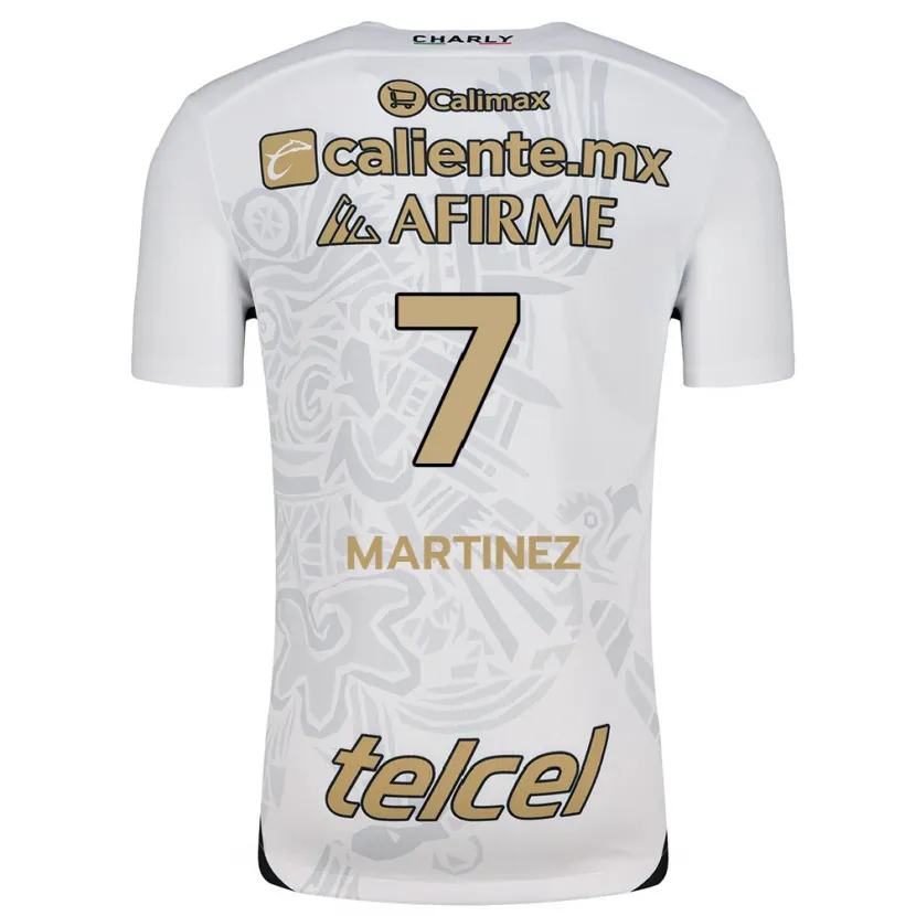 Danxen Niño Camiseta Alejandro Martínez #7 Blanco Negro 2ª Equipación 2024/25 La Camisa