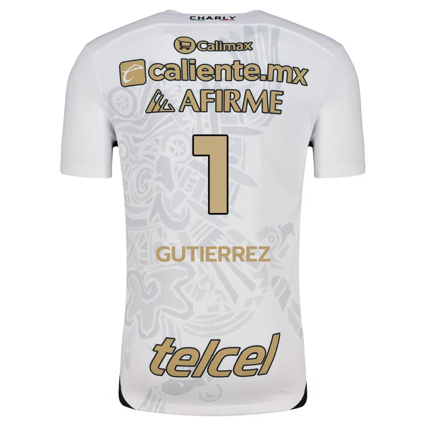 Danxen Niño Camiseta Alejandra Gutiérrez #1 Blanco Negro 2ª Equipación 2024/25 La Camisa