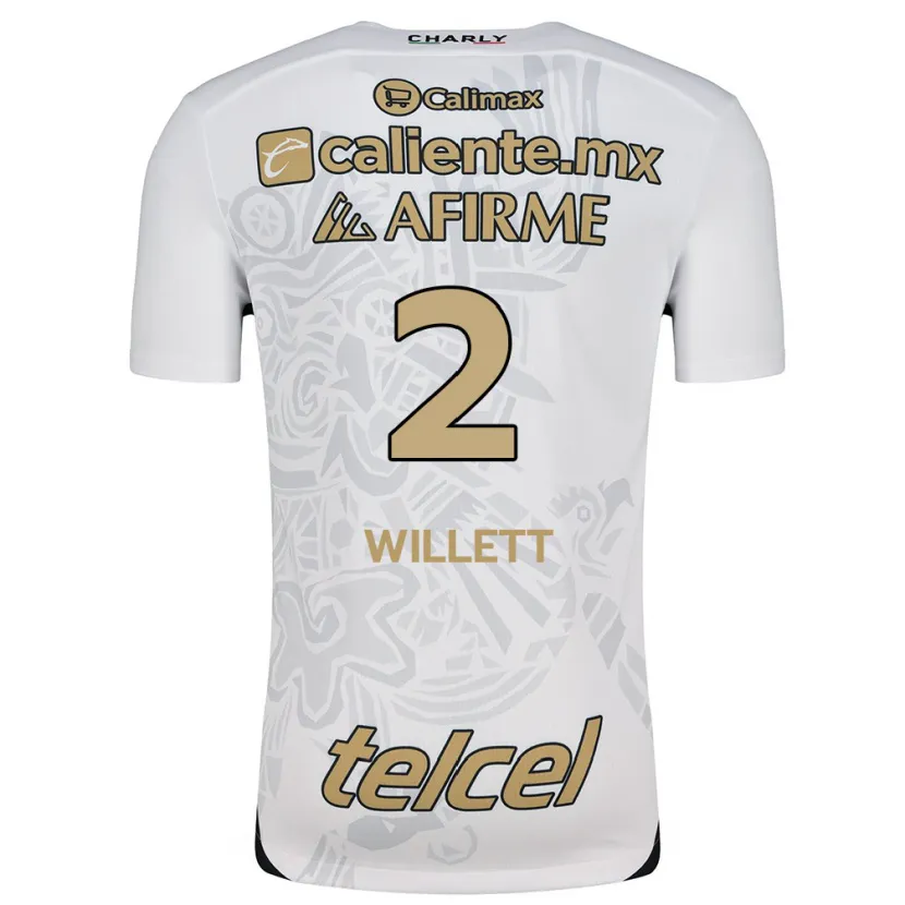 Danxen Niño Camiseta Adyson Willett #2 Blanco Negro 2ª Equipación 2024/25 La Camisa