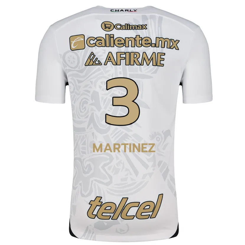 Danxen Niño Camiseta Nathaly Martínez #3 Blanco Negro 2ª Equipación 2024/25 La Camisa