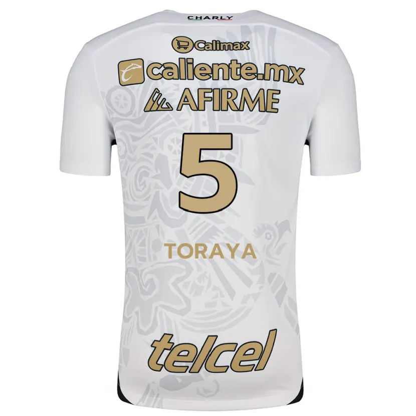 Danxen Niño Camiseta Yadira Toraya #5 Blanco Negro 2ª Equipación 2024/25 La Camisa