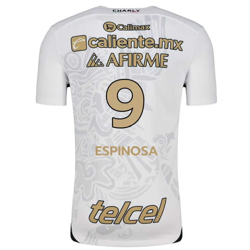 Danxen Niño Camiseta Daniela Espinosa #9 Blanco Negro 2ª Equipación 2024/25 La Camisa