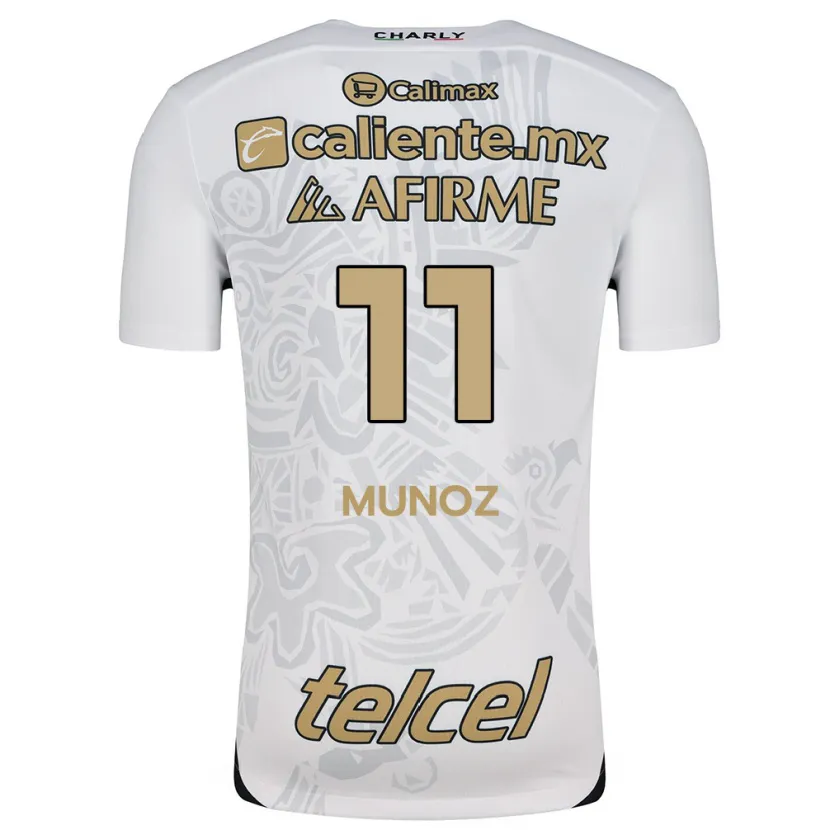 Danxen Niño Camiseta Sanjuana Muñoz #11 Blanco Negro 2ª Equipación 2024/25 La Camisa