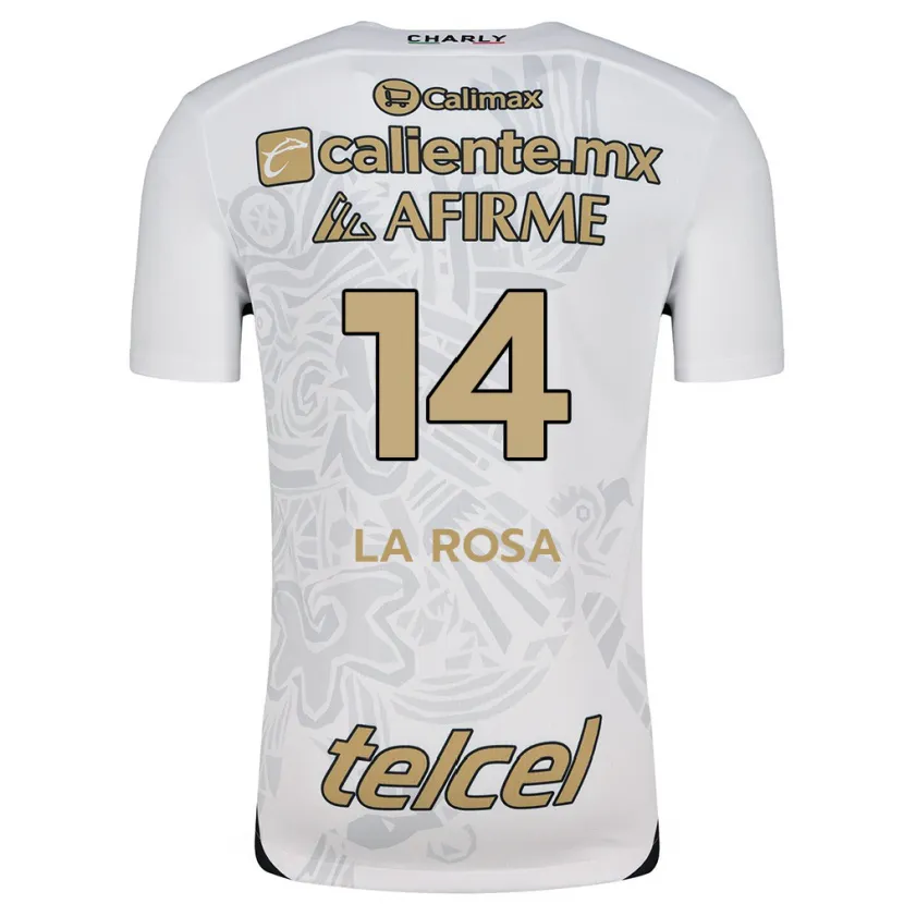 Danxen Niño Camiseta Joselyn De La Rosa #14 Blanco Negro 2ª Equipación 2024/25 La Camisa