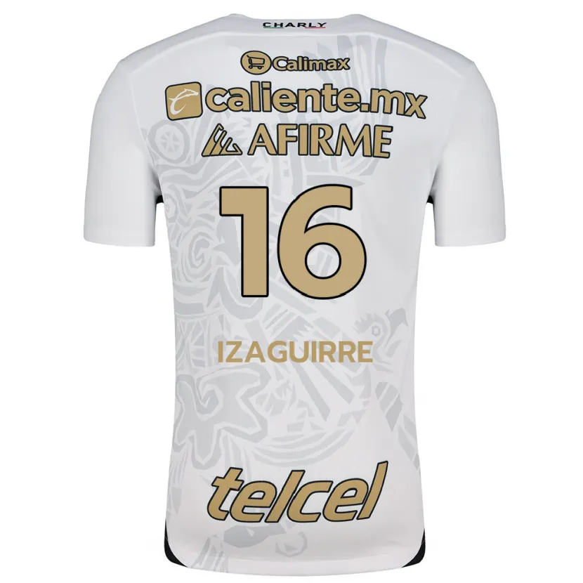 Danxen Niño Camiseta Estefanía Izaguirre #16 Blanco Negro 2ª Equipación 2024/25 La Camisa