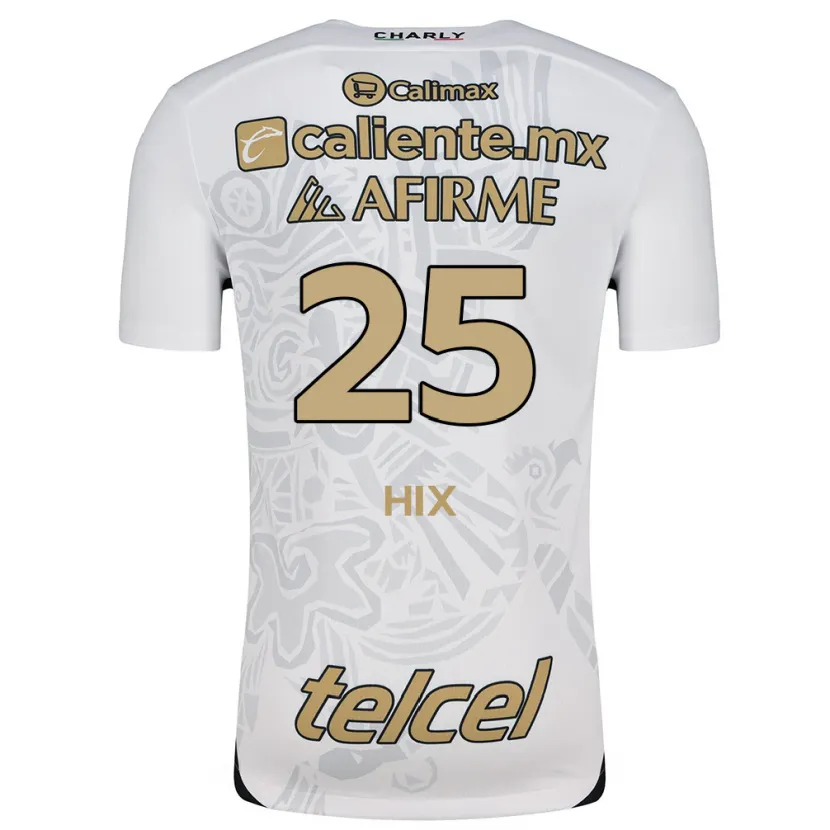 Danxen Niño Camiseta Angelina Hix #25 Blanco Negro 2ª Equipación 2024/25 La Camisa