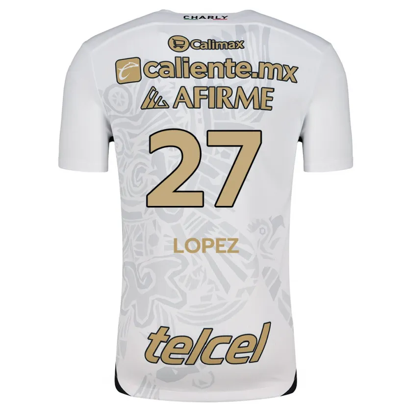 Danxen Niño Camiseta Victoria López #27 Blanco Negro 2ª Equipación 2024/25 La Camisa