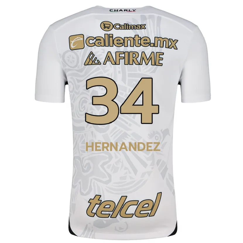 Danxen Niño Camiseta Kimberly Hernández #34 Blanco Negro 2ª Equipación 2024/25 La Camisa