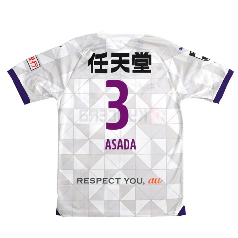 Danxen Niño Camiseta Shogo Asada #3 Blanco Morado 2ª Equipación 2024/25 La Camisa