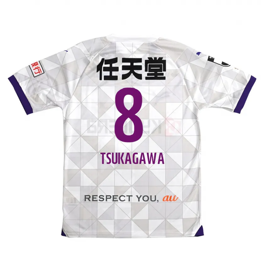 Danxen Niño Camiseta Koki Tsukagawa #8 Blanco Morado 2ª Equipación 2024/25 La Camisa