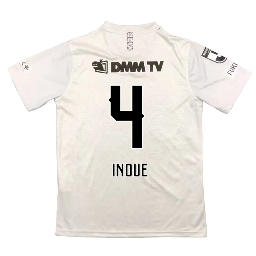 Danxen Niño Camiseta Seiya Inoue #4 Gris Negro 2ª Equipación 2024/25 La Camisa