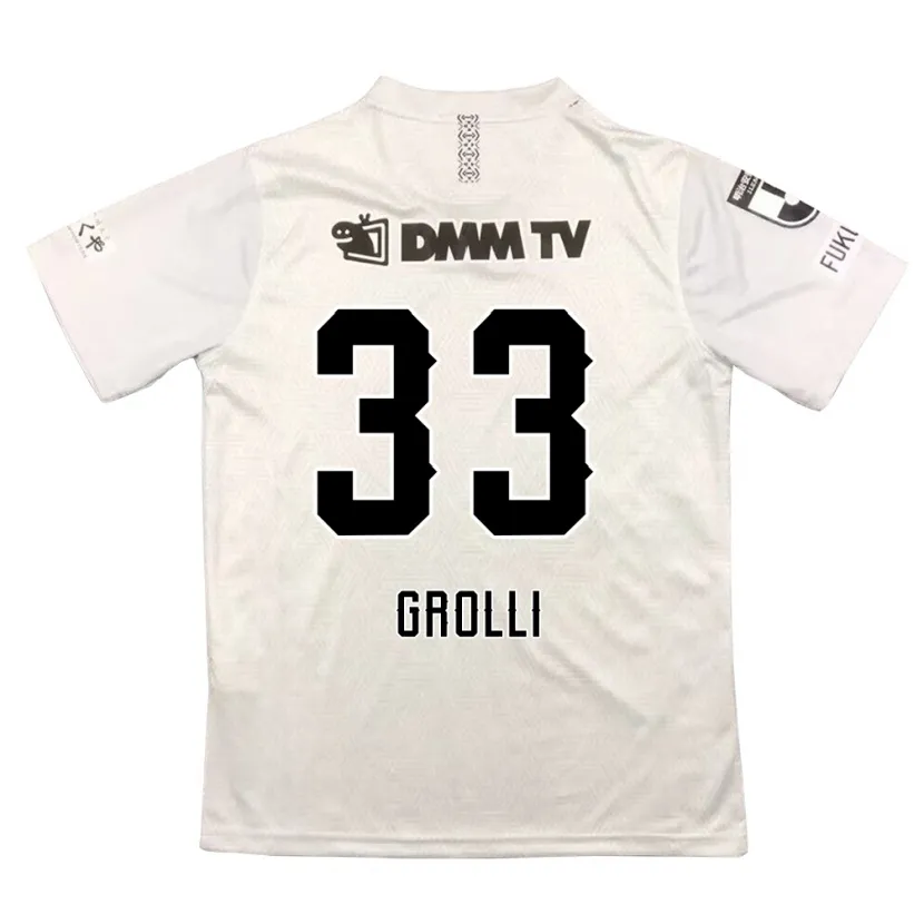 Danxen Niño Camiseta Douglas Grolli #33 Gris Negro 2ª Equipación 2024/25 La Camisa