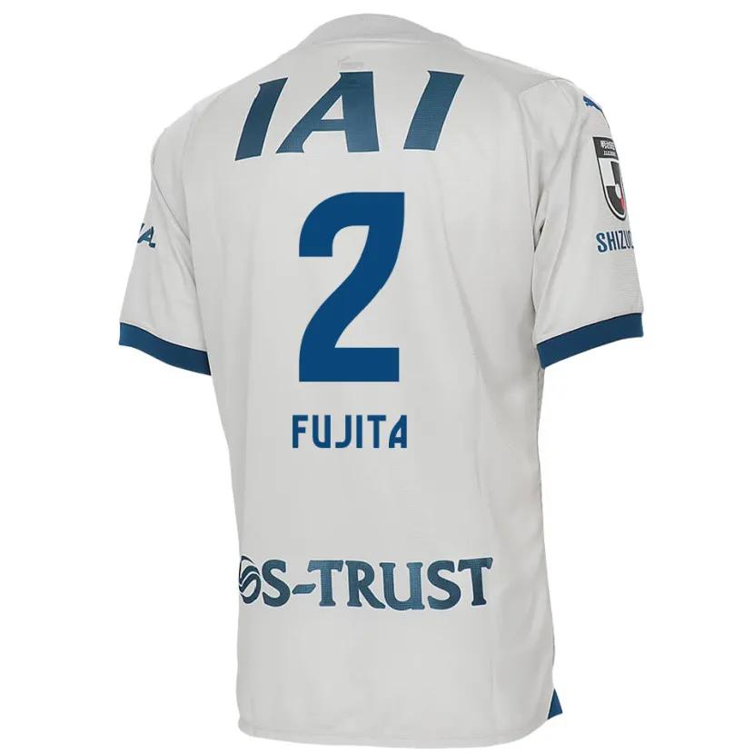 Danxen Niño Camiseta Shunsuke Fujita #2 Blanco Azul 2ª Equipación 2024/25 La Camisa