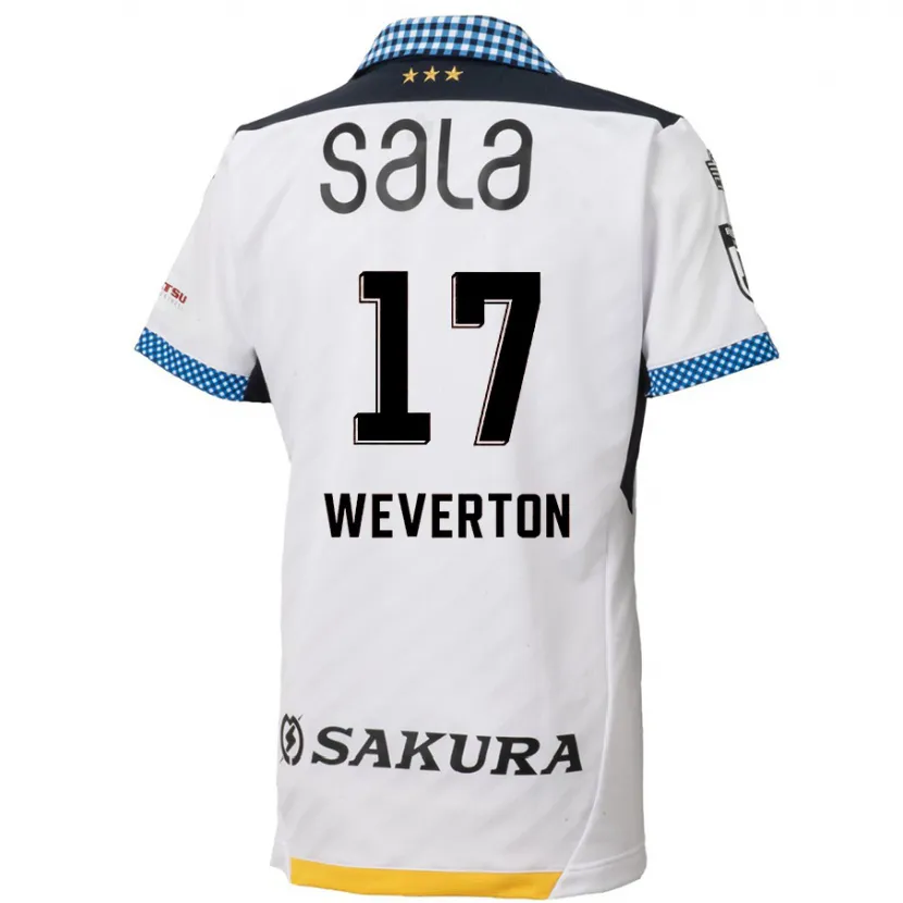 Danxen Niño Camiseta Weverton #17 Blanco Negro 2ª Equipación 2024/25 La Camisa