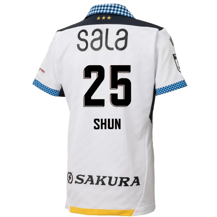 Danxen Niño Camiseta Shun Nakamura #25 Blanco Negro 2ª Equipación 2024/25 La Camisa