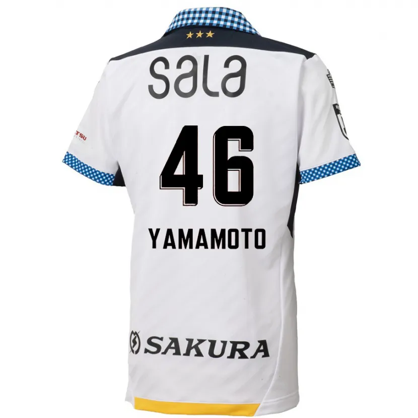 Danxen Niño Camiseta Shota Yamamoto #46 Blanco Negro 2ª Equipación 2024/25 La Camisa