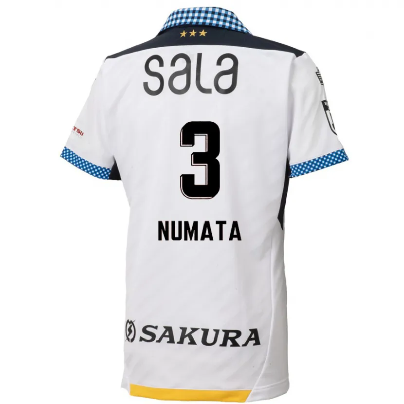 Danxen Niño Camiseta Taiki Numata #3 Blanco Negro 2ª Equipación 2024/25 La Camisa