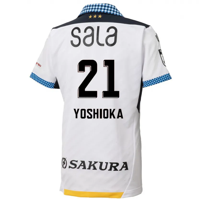 Danxen Niño Camiseta Kanta Yoshioka #21 Blanco Negro 2ª Equipación 2024/25 La Camisa