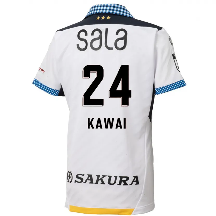 Danxen Niño Camiseta Yuki Kawai #24 Blanco Negro 2ª Equipación 2024/25 La Camisa