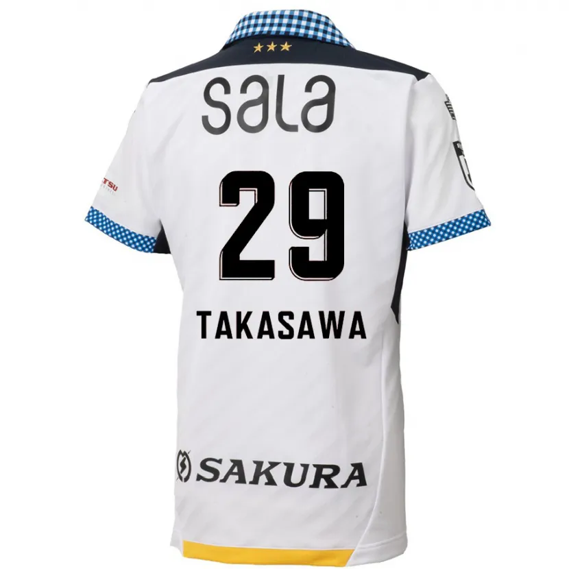 Danxen Niño Camiseta Kaito Takasawa #29 Blanco Negro 2ª Equipación 2024/25 La Camisa