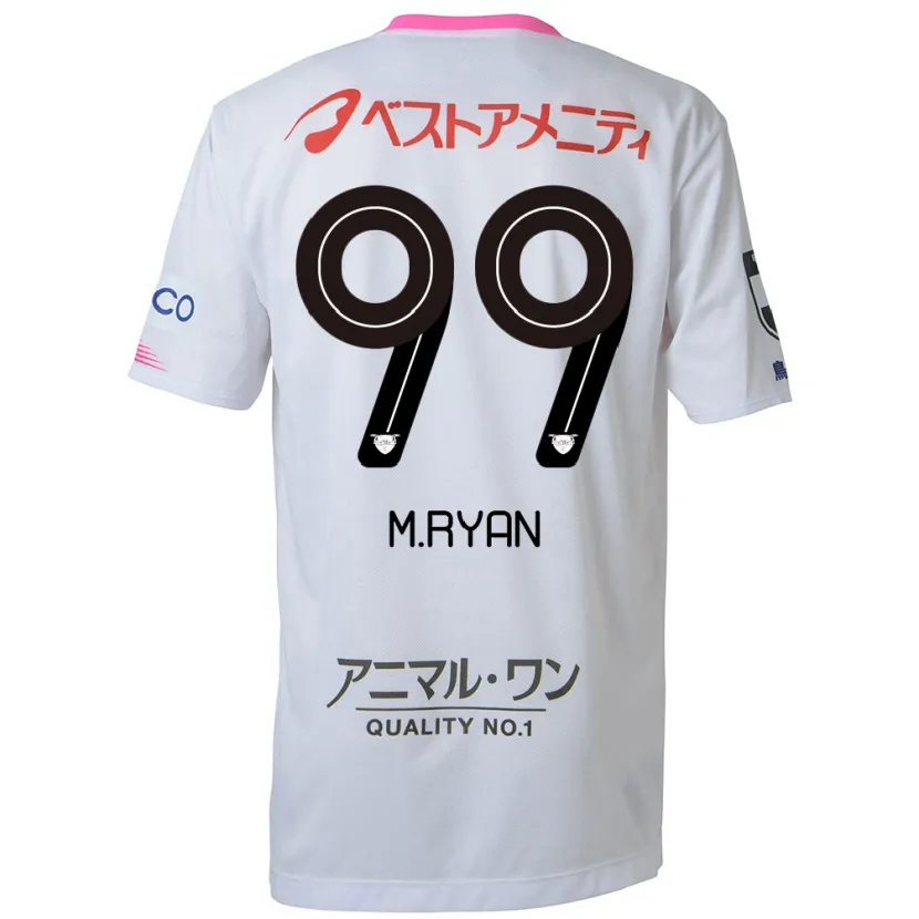 Danxen Niño Camiseta Marcelo Ryan #99 Blanco Azul Rosa 2ª Equipación 2024/25 La Camisa