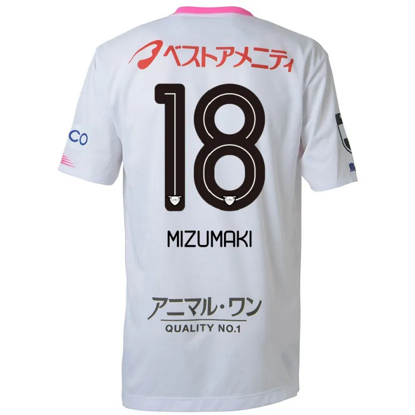 Danxen Niño Camiseta Tokito Mizumaki #18 Blanco Azul Rosa 2ª Equipación 2024/25 La Camisa