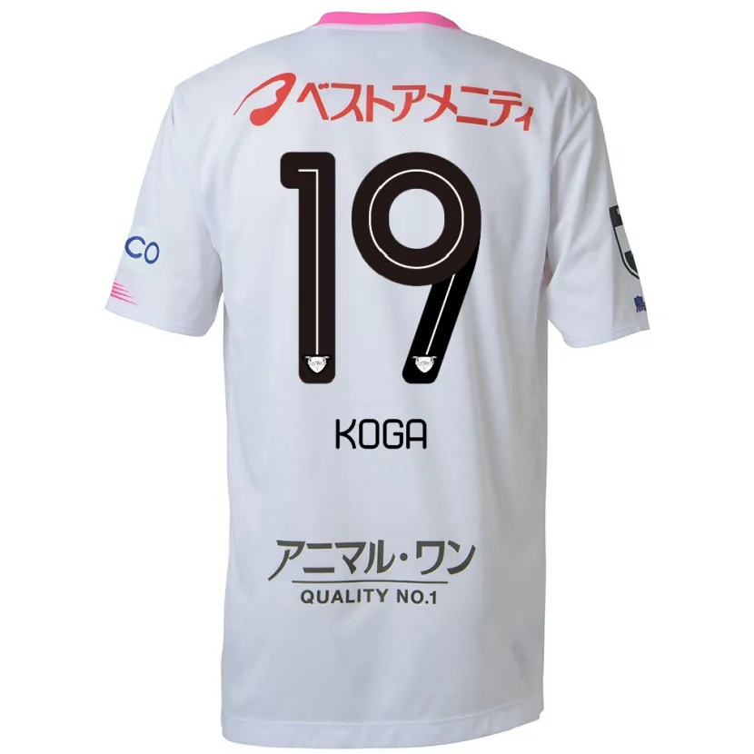 Danxen Niño Camiseta Ryoma Koga #19 Blanco Azul Rosa 2ª Equipación 2024/25 La Camisa