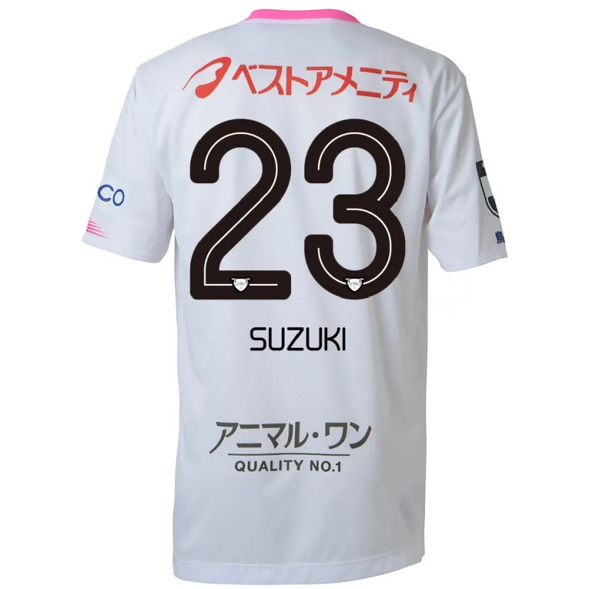 Danxen Niño Camiseta Yuki Suzuki #23 Blanco Azul Rosa 2ª Equipación 2024/25 La Camisa