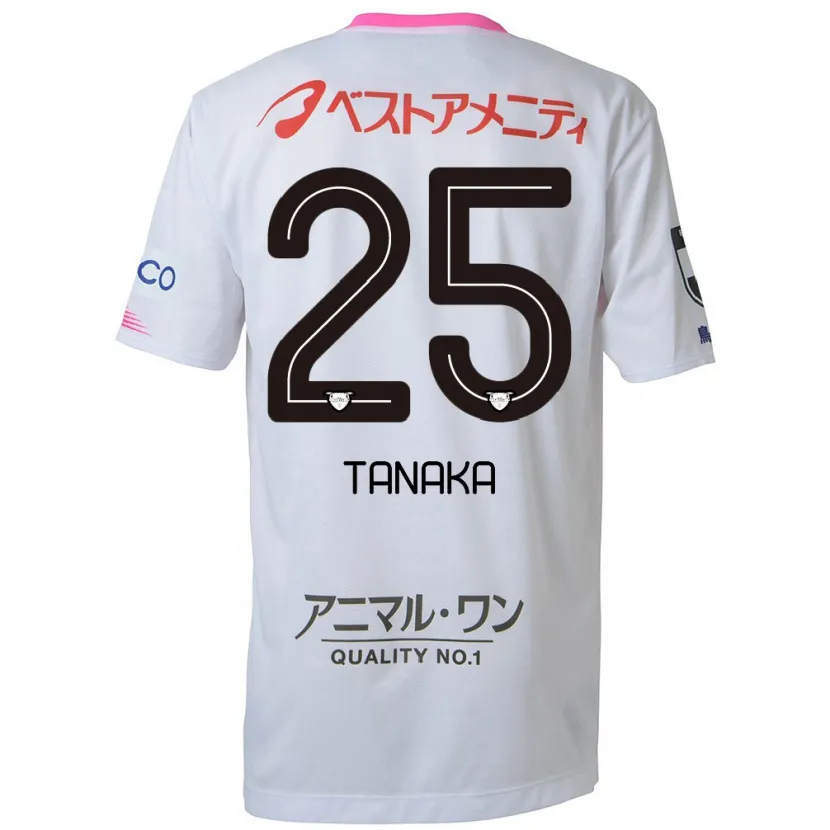 Danxen Niño Camiseta Yuto Tanaka #25 Blanco Azul Rosa 2ª Equipación 2024/25 La Camisa