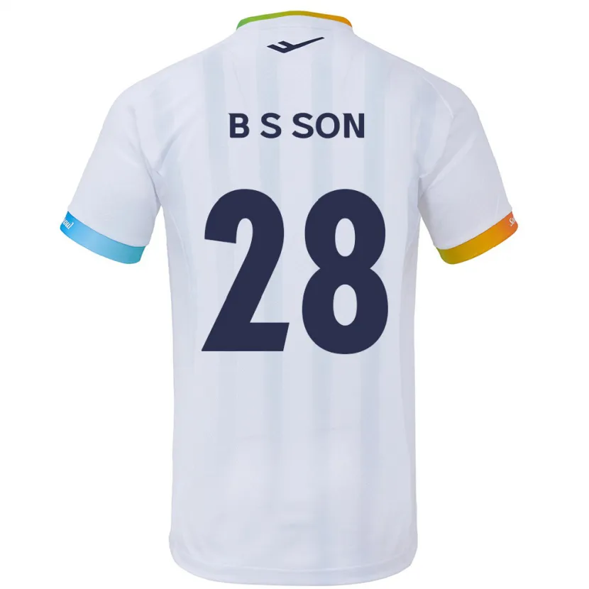 Danxen Niño Camiseta Seung-Beom Son #28 Blanco Azul 2ª Equipación 2024/25 La Camisa