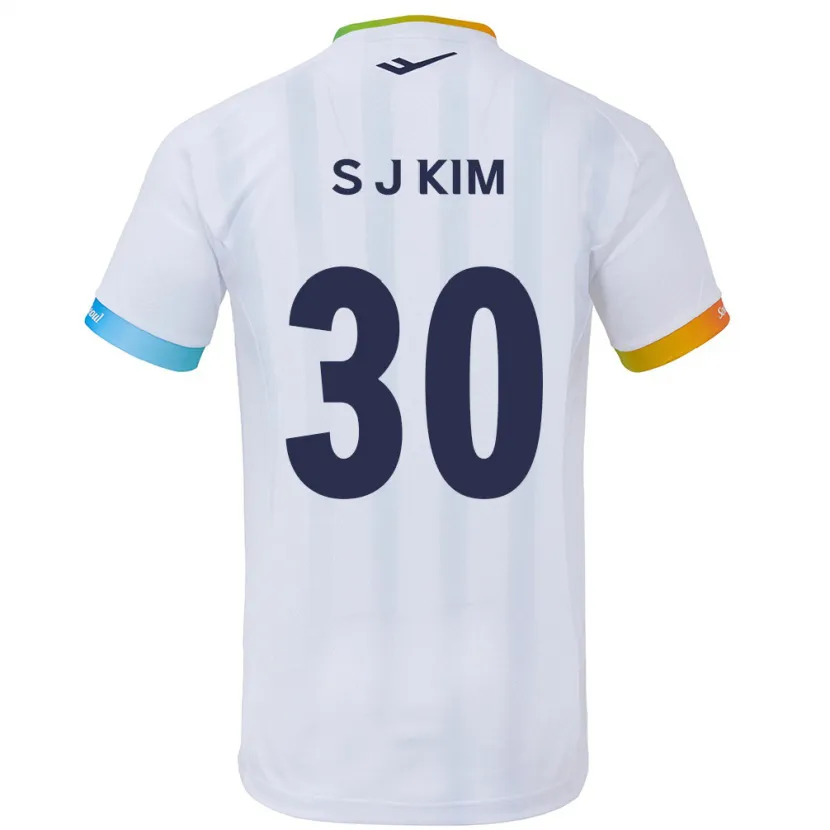 Danxen Niño Camiseta Ju-Sung Kim #30 Blanco Azul 2ª Equipación 2024/25 La Camisa