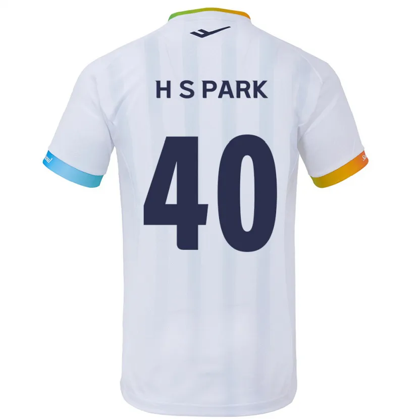 Danxen Niño Camiseta Seong-Hun Park #40 Blanco Azul 2ª Equipación 2024/25 La Camisa