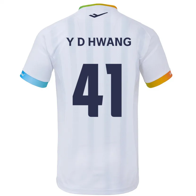 Danxen Niño Camiseta Do-Yoon Hwang #41 Blanco Azul 2ª Equipación 2024/25 La Camisa